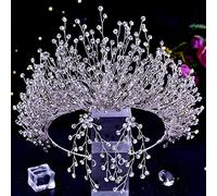 Hair Jewelry Crown Tiaras for Women Wedding Crown Hair Jewelry Bride Headwear Baroque Rhinestone Gold Silver Color Tiaras Princess Accessories for Queen's Party,