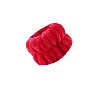 Hair Jewelry for Braids 20pairs Washing Face Wrist Washband Hair Band Solid Color Microfiber Absorbent Accesories Headwrap Handmade Makeup for Parties, Festivals(Red)
