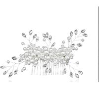 Hair jewelry,Hair Comb Wedding Bridal Hair Accessories 1pc Women Hair Comb Flower Pearl Hair Clip Wedding Bride Hair Accessory Hair Clip Hair Side Combs(Silver)