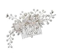 Hair jewelry, Hair Comb Wedding Bridal Hair Accessories Jewelry Crown for Women Crystal Hair Combs Rhinestone Pearl Bridal Hair Comb Women Hair Hair Side Combs(Silver)