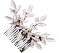 Hair jewelry, Hair Comb Wedding Bridal Hair Accessories Leaf Pearl Hair Combs Bridal Hair Accessories Wedding Headpiece Hair Ornaments Bride Women Hair Handmade Hair Side Combs