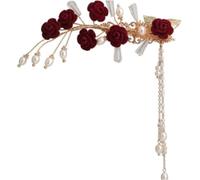 Hair jewelry, Hair Comb Wedding Bridal Hair Accessories Vintage Camellia Hair Side Comb Chinese Style Hair Clip Comb with Tassel Women Hair Accessories Hair Fork Hair Side Combs