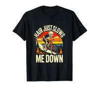 Hair Just Slows Me Down Bald Cyclist Skeleton T-Shirt