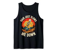 Hair Just Slows Me Down Bald Runner Skeleton Tank Top