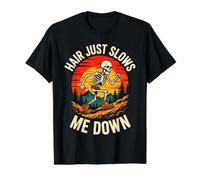 Hair Just Slows Me Down Bald Runner Skeleton Value Graphic T-Shirt, Men, Black, M