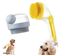 Hair Knotted Terminator 2-in-1 Pet Bath Brush Dog Bath Brush Deep Cleaning + Daily Care Upgrade Model Environmentally Friendly and Harmless Quick-Drying Type(2 Pieces) (Yellow)