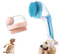 Hair Knotted Terminator 2-in-1 Pet Bath Brush Dog Bath Brush Deep Cleaning + Daily Care Upgrade Model Environmentally Friendly and Harmless Quick-Drying Type(2 Pieces) (Blue)