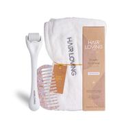 Hair Loving Deluxe Hair Care Pamper Box - Beauty Renewal | 4-Step Hair Revival Kit with Beauty Renewal Hair Oil, Derma Roller, Wide-Tooth Comb & Towel Wrap | Vegan & Cruelty-Free