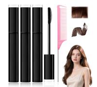 Hair Mascara Dark Brown Set, 4 Pieces Hair Mascara Brown with Root Powder and Special Comb, Practical Solution for On the Go and Work, Instant Grey Hair Coverage, Easy to Use for Daily Use