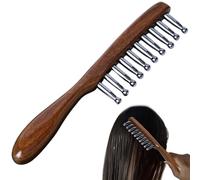 Hair Massage Comb - Rounded Teeth Scalp Massager for Frizz Control | Anti Static Terahertz Styling Tool with Smooth Detangling Design, Rounded Grooming Accessory, Hair Care Accessory for Wet Dry Use