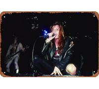 Hair Metal Heavy Glam Hard Rock Poster Sebastian Bach - Skid Row Band Members Plaque Poster Metal Tin Sign 8" x 12" Vintage Retro Wall Decor
