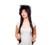 HAIR METAL stunning 80ies Style Quality WIG mullet BLACK very long 80 cm 9666-1B gothic punk glam rock visual kei