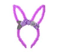 Hair Mini Clips Rabbit Ear Headband Simulation Rose Headband Purple Blue Easter Role Playing Costume Accessories Suitable For Women And Girls Clips Hair for Thick (B, One Size)