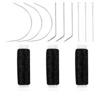 Hair Needle and Thread Set Sewing Hair 12 Pcs Set Hair Extension Tools Curved Needle Black Weaving Thread for Making Wig, Sew in Needle and Thread for Hair Hand Sewing Hair Weave Extension