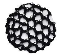 Hair Net Cotton Barrettes Net Hair Bun Cover Hair Clip Crochet Snoods Ballet Dance Hair Net (black)