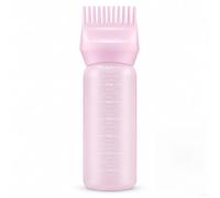 Hair Oil Applicator Bottle With Comb Tip For Scalp & Hair Dye, 6oz (Pink) | Precise Root Comb Tip For Mess-Free Scalp Care, Hair Oil & Colour Application, 6oz Graduated Bottle Home Salon