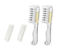 Hair Oil Applicator Comb, Scalp Massaging Brush, 15.2x4.2cm, 2 Pack | Silicone Teeth Massage Scalp Tug-free; Oils, Serums; Salon, Spa, Gym Or Travel; 10ml, Leak-proof; 5.98x1.65in
