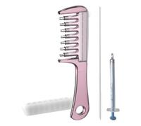 Hair Oil Applicator Comb, Scalp Massaging Dispenser for Roots | Durable plastic scalp tool with precision roller ball, ideal for essential oils and daily hair care massage routines Pink