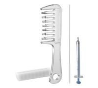 Hair Oil Applicator Comb, Scalp Massaging Dispenser for Roots | Durable plastic scalp tool with precision roller ball, ideal for essential oils and daily hair care massage routines White