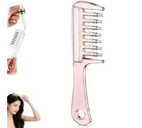 Hair Oil Applicator, Refillable Scalp Oil Comb with 7 Metal Massage Tips (Pink)