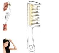 Hair Oil Applicator, Refillable Scalp Oil Comb with 7 Metal Massage Tips (Transparent)