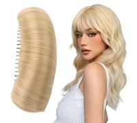 Hair Pad Hair Styling Accessories,Women‘s Blonde Fluffy Hair Pad Invisible,Hair Bun Invisible Hair Clip,Hair Bump Clip Inserts for Women,Bump Fluffy Hair Maker,Natural Hair Bump Clip for Girls(Golden)