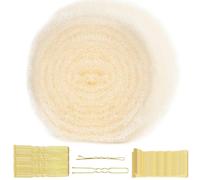 Hair Padding for Updo, 70 Inch Hair Sponge with Bobby Pins, Volume Bump Tool for Women Hairstyles(Off White)