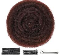 Hair Padding for Updos,Hair Sponge for Updo with 100 Bobby Pins | for Women Lady,Hairs Bun Donut Volume Bumps Tool, for Voluminous,Secure and Elegant Styles,Dark brown
