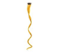 Hair Piece Rainbow Colorful Synthetic Hair Extensions With One Clip Long Curly Wavy Wigs Hair Piece Extension Cosplay Party Kid Women Hair Ease Of Use(Sandy yellow)