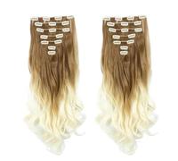 Hair Piece Set Hair Clip In Hair Extensions With Clips Hairpieces Synthetic Extension False/Fake Hair Blonde Hair Long Hair Pieces For Women(SA88 27T613)
