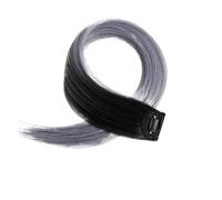 Hair Piece Synthetic Hair Clip-In One Piece For Ombre Hair Extensions Pure Color Straight Long Fake Hair Pieces Clip For Women(1pc,1B/30HL)