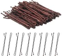 Hair Pins 50 Pcs, Bobby Pins for Women, Hair Grips for Thick, Thin, Wavy, Curly, Long, Short Hair, Hair Clips for Styling Sectioning, Wearing, Casual, Party, Travel, & Weddings (Brown)
