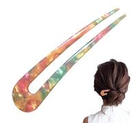 Hair Pins - Acrylic Hairpin, Vintage Hair Clip | Large Strong Twist Pin With Curved Tip For Secure Hold, Elegant French U Shaped Bun Pins For Thick Long Hair Styling Updo Accessories