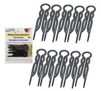 Good Hair Days Hair Pins - Plastic, U-shaped Magic Grip Hairpins, Strong Durable Pins For Fine, Thick & Long Hair, Hair Styling Accessories, Set of 10 (Black)