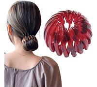 Hair Pins Ponytail Holder Hair Accessory Women Girls Hair Expandable Rhinestone Bird Nest Hair Clip For Toddler Thick Hair Hair Maker Hair Styling Tool Hair Barrette Hair Accessories Hair Bobbles Red