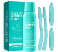 Hair Removal Spray, Skin Body Hair Identifier Spray For Face Shaving Dermaplaning, Hair Identification Kit With 4 Pcs Razors for Facial Hair Removal, Fuzz Off Facial Hair Remover for Women & Man