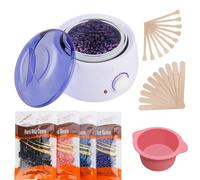 Hair Removal Waxing Kit Wax Heater with 4 Packs of Hard Wax Beads 20 Spatulas,Silicone Bowl,Painless at Home Wax Kit Hair Removal Kit with Handle Pot 500ml for Paraffin Soft Wax Cream
