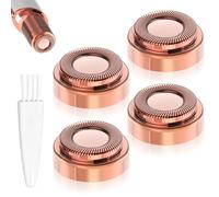Hair Remover Replacement Heads 4 Count for Flawless Facial Hair Remover Tool, Face Replacement Heads with 1 Pcs Cleaning Brush for Removable and Washable Women Lip Chin and Cheeks Cleaning