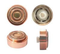 Hair Remover Replacement Heads Compatible with Gen 2 Finishing Touch Flawless Facial Hair Removal Tool for Women, Double-Ring Facial Hair Remover Replacement Heads with Cleaning Brush, Rose Gold, 4pcs