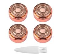Hair Remover Replacement Heads for Finishing Touch Flawless Gen 2 Facial Hair Removal Tool, 4 Pack Rose Gold Double-Ring Replacement Heads with Cleaning Brush for Women Lip Chin and Cheeks Cleaning