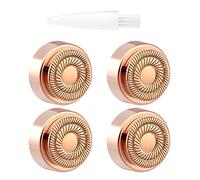 Hair Remover Replacement Heads Only Compatible with Gen 2 Finishing Touch Flawless Facial Hair Removal Tool, Double-Ring Heads Facial Hair Remover Replacement Heads for Women, 4 Count, Rose Gold