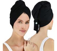 Hair RePear Ultimate Hair Towel for Long Hair - Anti Frizz Premium Cotton Product to Enhance Healthy Natural Hair Perfect for Plopping Wrapping Scrunching Straight Wavy or Curly Hair -21x44in Bl