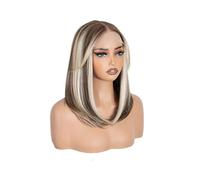Hair Replacement 18 Inch 6x4 Lace Front Wig Highlight Blonde Bob Heat Resistant Glueless Synthetic Wigs