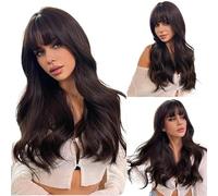 Hair Replacement Bangs, Big Waves, Long Curly Hair Wig, Full Head Cover, Naturally Fluffy(B)