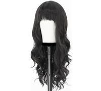Hair Replacement Black Bangs, Big Waves, Long Curly Hair Wig, Head Cover, Women's With Fluffy And Smooth Styling