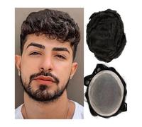 hair replacement system for men Fine Mono NPU Men's European Human HairHuman Hair Men Toupee Wigs Natural Hairline Hairpieces PU Replacement System Men Wig men's toupee(7x9)