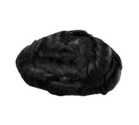 hair replacement system for men Mono Npu Men's Wig Men Toupee Fine Durable Capillary Prosthesis 6inch Handmade Male Wigs Indian Human Hair Replacement System men's toupee(#1)