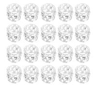 Hair Rings Metal Plastic for Braids Silver Rhinestone 20pcs