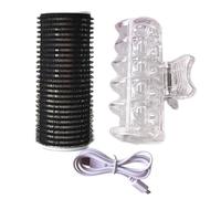 Hair Roller - Korean Air Bangs Curler, ABS Ceramic | 3.2x8.5cm 85C Internal Heat, USB Heated Self Adhesive Portable Styling Tool For All Hair Types With Fixing Clip Cable