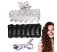 Hair Roller Set - 1.26 Inches USB Heated Curler | Korean Air Bangs Styling Tool - ABS Ceramic Hair Roller For All Hairs Types Fast Efficient Damage-Free Curl For All Hairs Solution